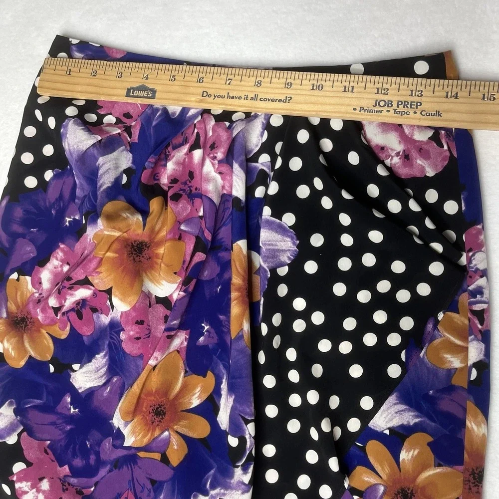 Yoana Baraschi‎ Anthropologie Floral Polka Dot Pencil Skirt Women's 2 Purple